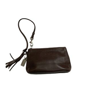 Coach brown leather vintage rare wristlet bag